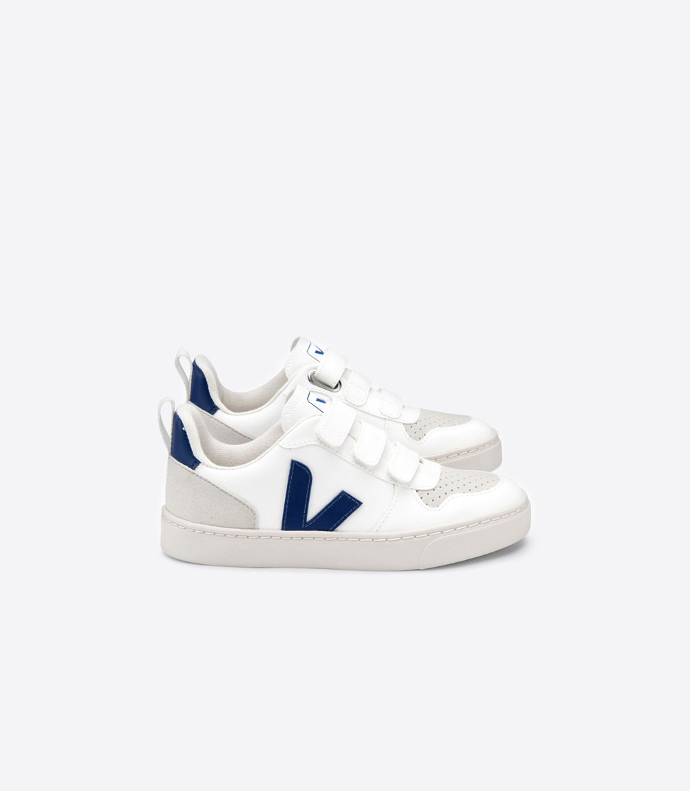 Veja Sneakers Copii - V-10 Velcro Cwl - Albi/Albastri - 0692837-YS